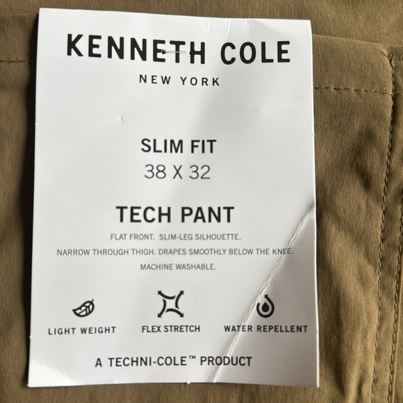 Kenneth Cole Tech Pant Flex Stretch Men's Tan Pants 38 x 32 - Picture 6 of 7